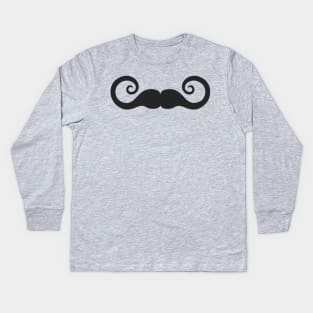 Curly Mustache Kids Long Sleeve T-Shirt